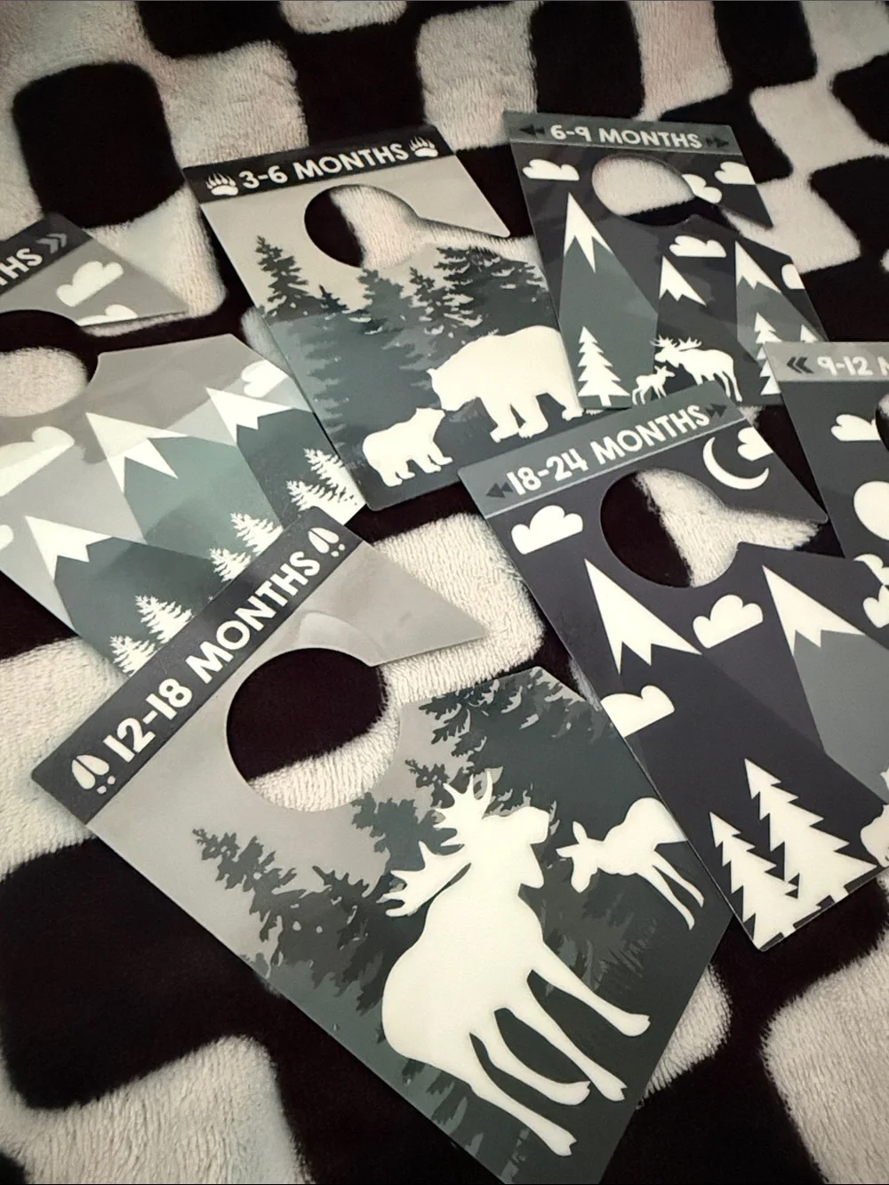 Mountain or Woodland Closet Dividers - Baby Sizes - Navy/Green